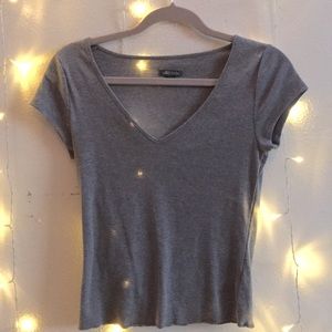 Grey v-neck top